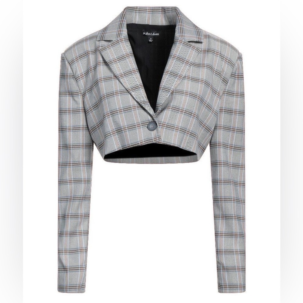 For Love And Lemons Kym Crop Blazer in Grey NEW